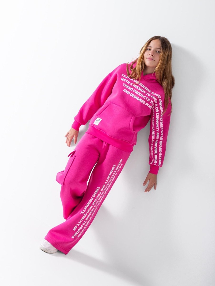 Ninos Kids storeGirls' Fuscia Text 2-Piece Pyjama SetPajamasGROUP FIVE