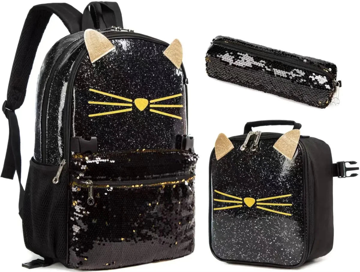 Ninos Kids storeCat 3PCS BackpackBag set طقم شنط مدرسةJasmin