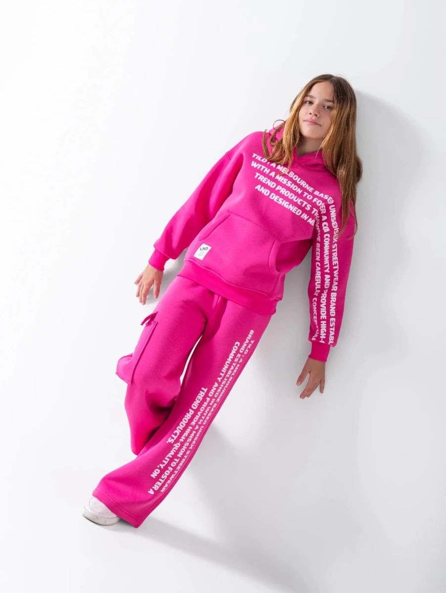 Ninos Kids storeGirls' Fuscia Text 2-Piece Pyjama SetPajamasGROUP FIVE
