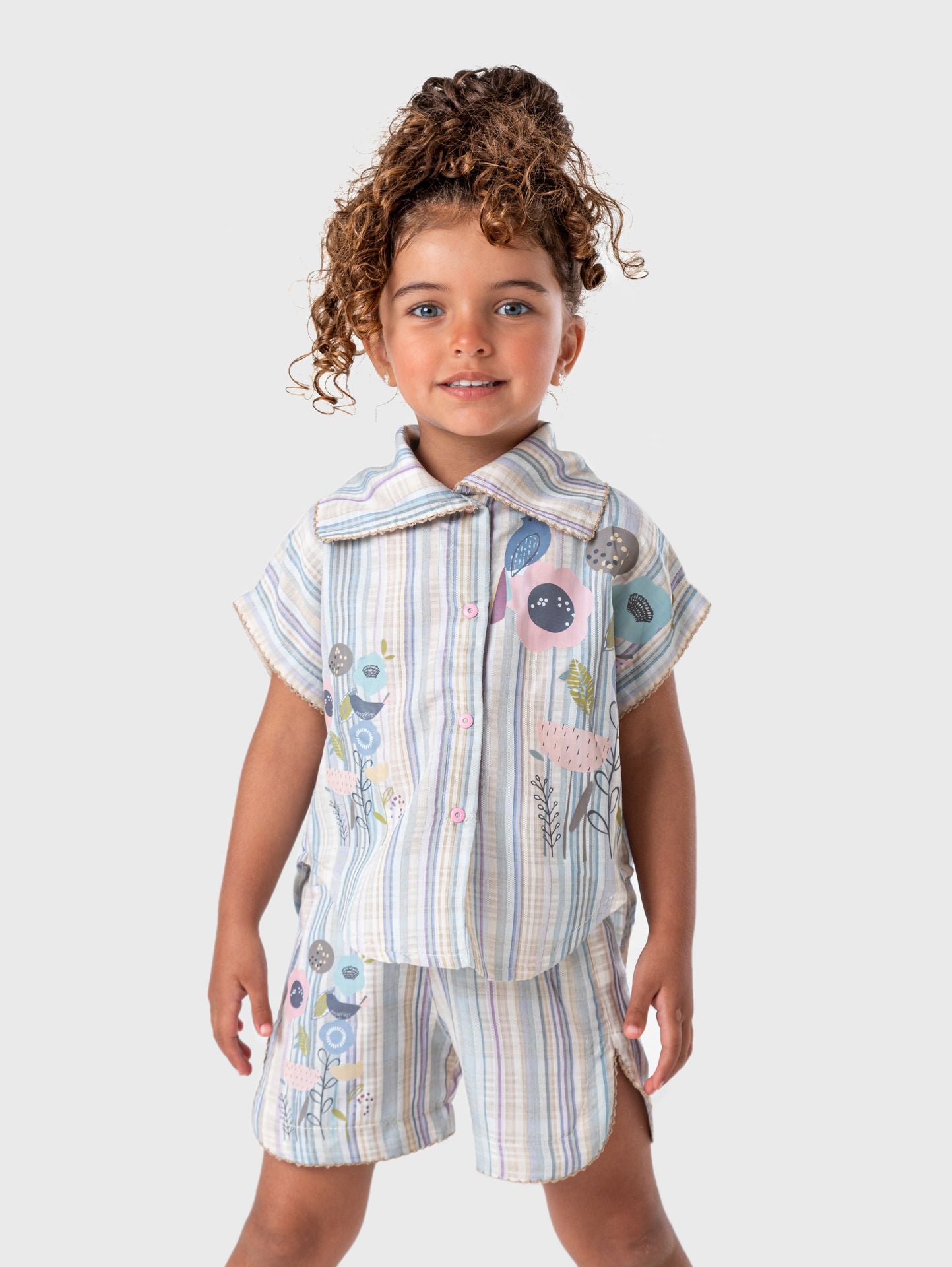 Ninos Kids storeStriped Flower Short SetØ·Ù‚Ù… Ø®Ø±ÙˆØ¬Jodi Mini