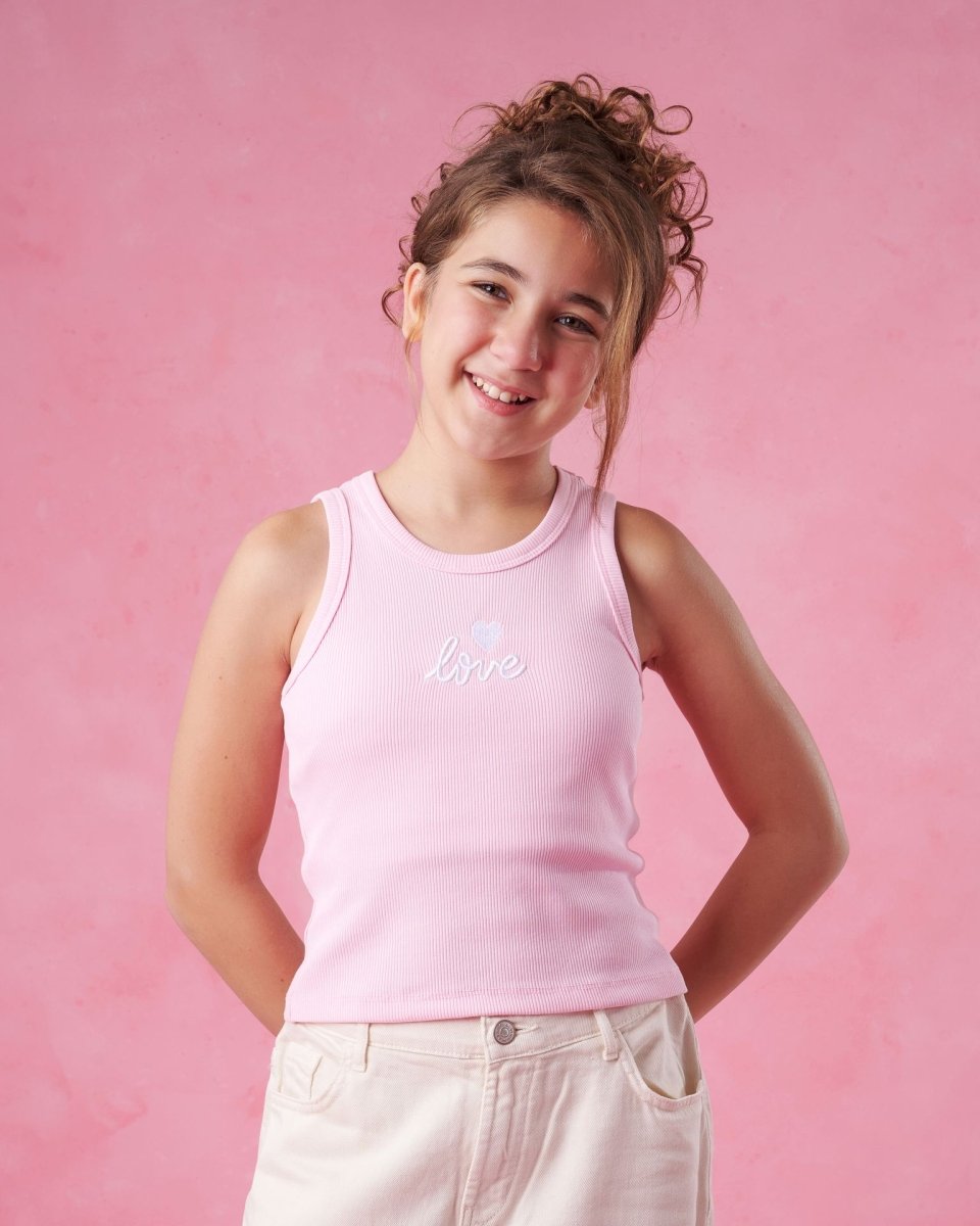 Ninos Kids storeGirls' Pink Love Tank T-ShirtT-ShirtsNINOS