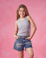 Ninos Kids storeGirls' Light Grey Ribbed Tank T-ShirtT-ShirtsNINOS
