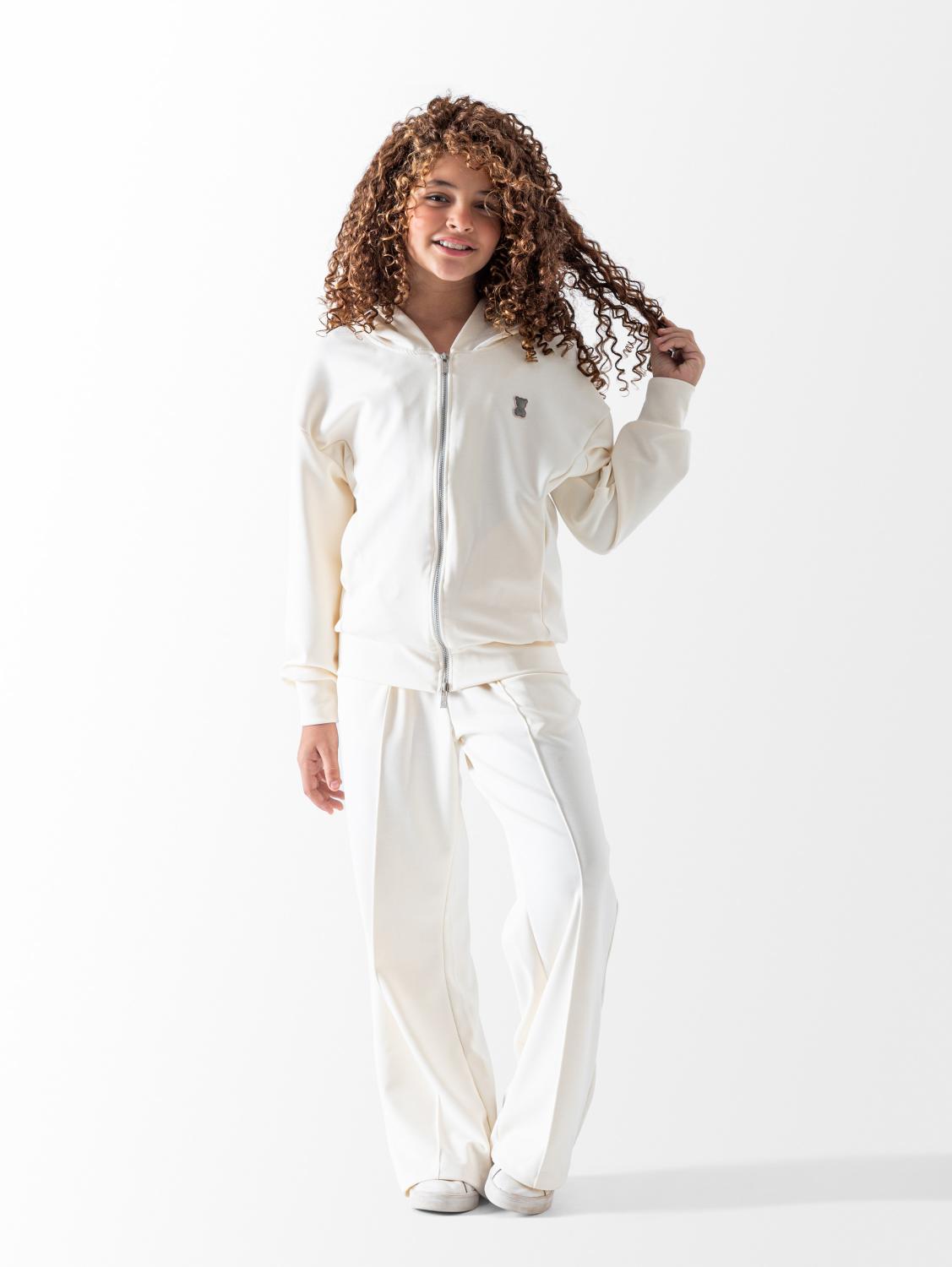 Girls' Off-White Zip-Up & Occasion Set