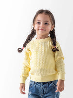 Ninos Kids storeBaby Girls' Yellow Ribbed Knitted PulloverPulloversNINOS