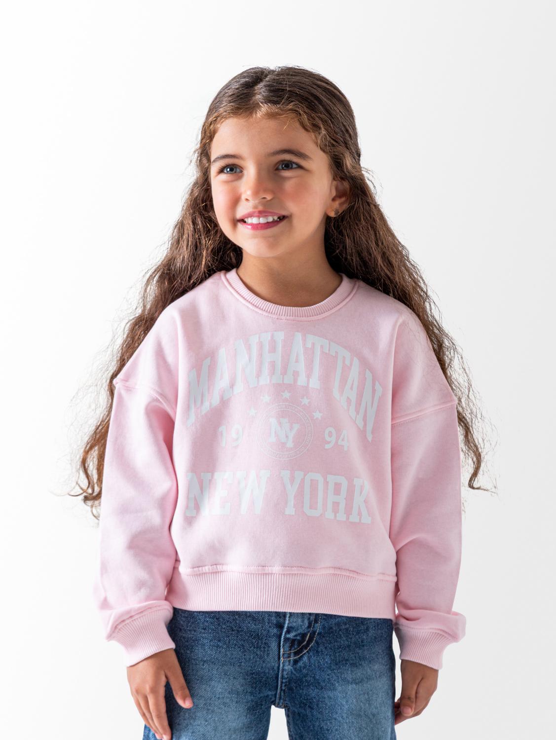 Girls' Pink York Sweatshirt