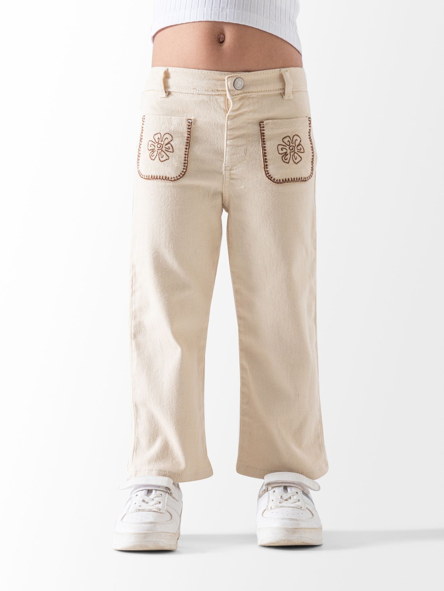 Flower Gabardine Pants