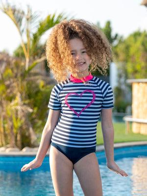 Striped Hearts 2PCS Swimsuit