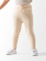 Ninos Kids storeBaby Girls' Beige Braided Knit LeggingsLeggingsNINOS