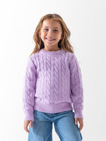 Ninos Kids storeGirls' Purple Cable Knit PulloverPulloversNINOS