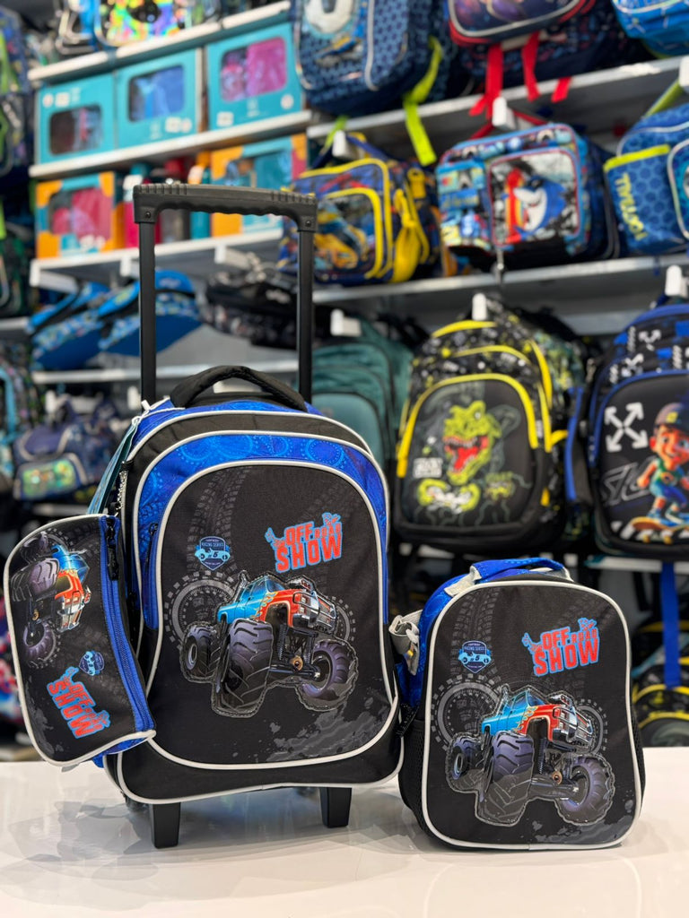 Ninos Kids storeShow 3PCS Trolly BagBag set طقم شنط مدرسةJasmin