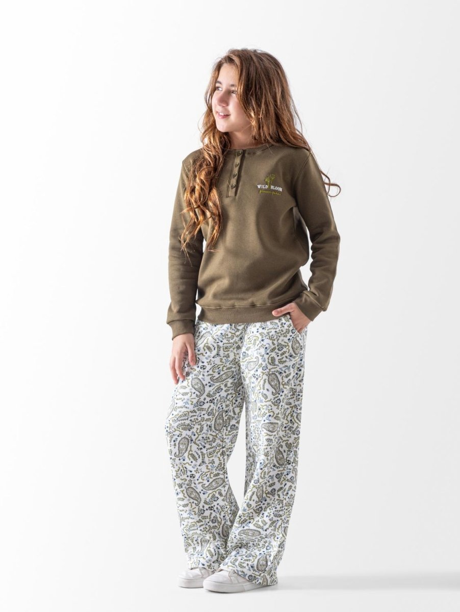 Ninos Kids storeGirls' Olive Wild Bloom 2-Piece Pyjama SetPajamasMimo