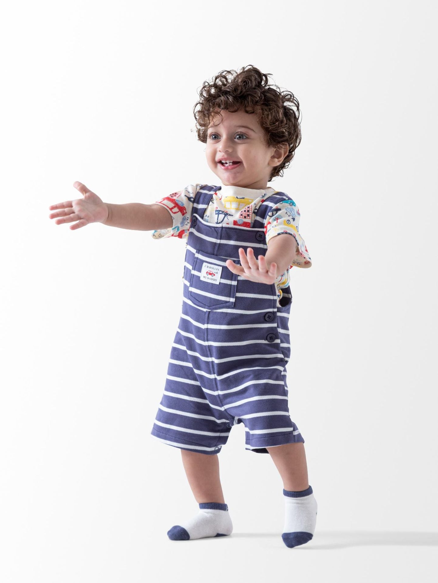 Striped 3PCS Shortall