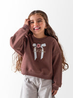 Ninos Kids storeGirls' Brown Bow SweatshirtSweatshirtsNINOS
