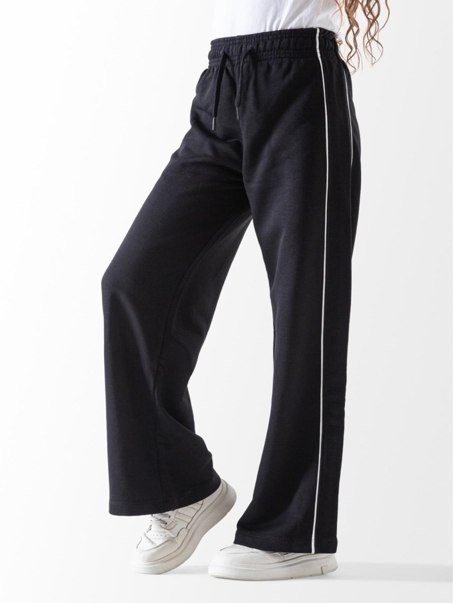 Ninos Kids storeUnisex Black Piping Wide Leg SweatpantssweatpantsNINOS