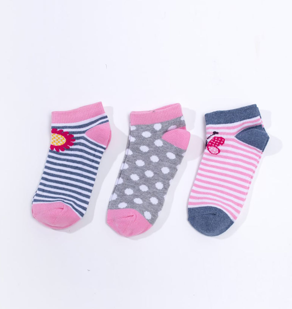 Striped&Dotted 3pcs Socks