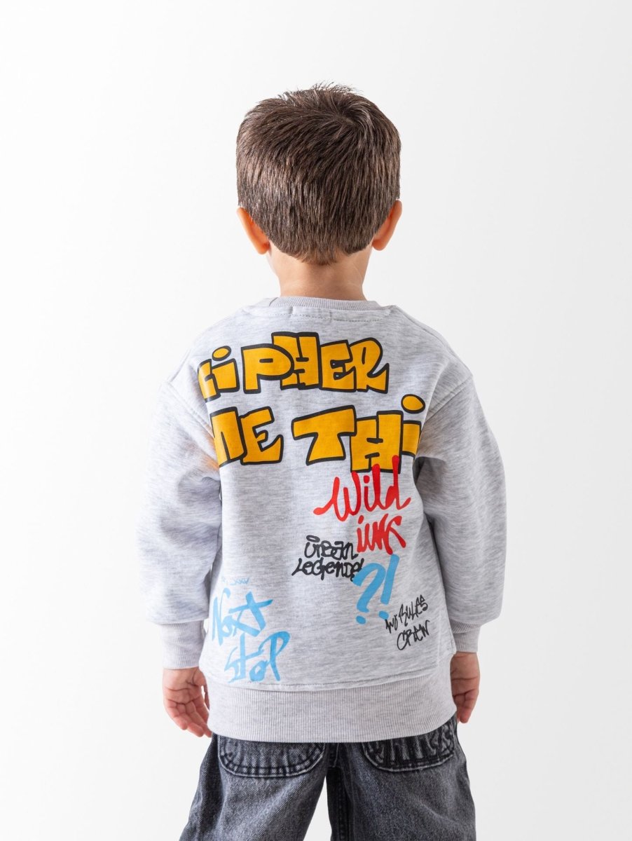 Ninos Kids storeBoys' Light Grey Wild Ink SweatshirtSweatshirtsNINOS