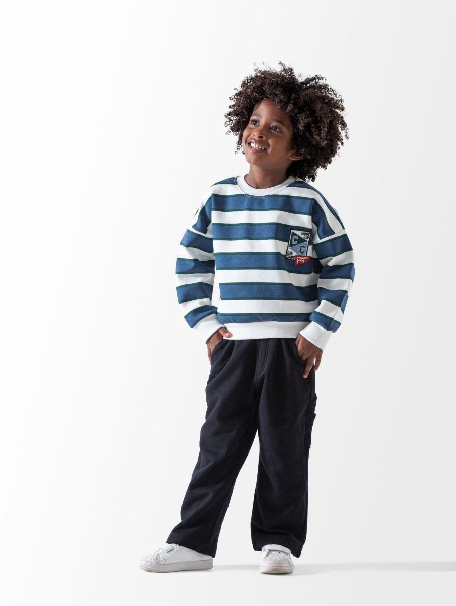 Ninos Kids storeBoys' Royal Blue Striped Round 2-Piece Pyjama SetPajamasSHARO