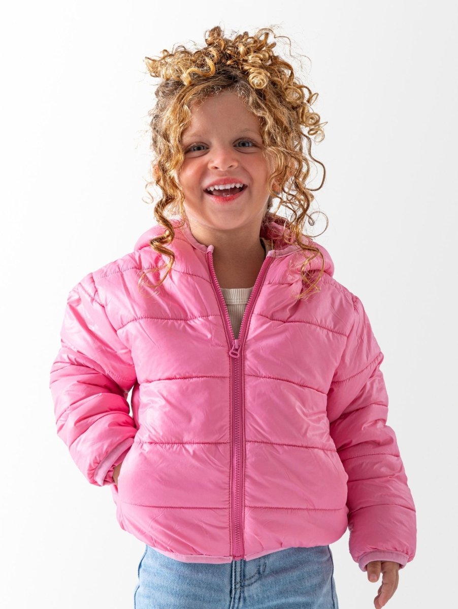 Ninos Kids storeGirls' Pink Hooded Puffer JacketPuffer JacketsNINOS
