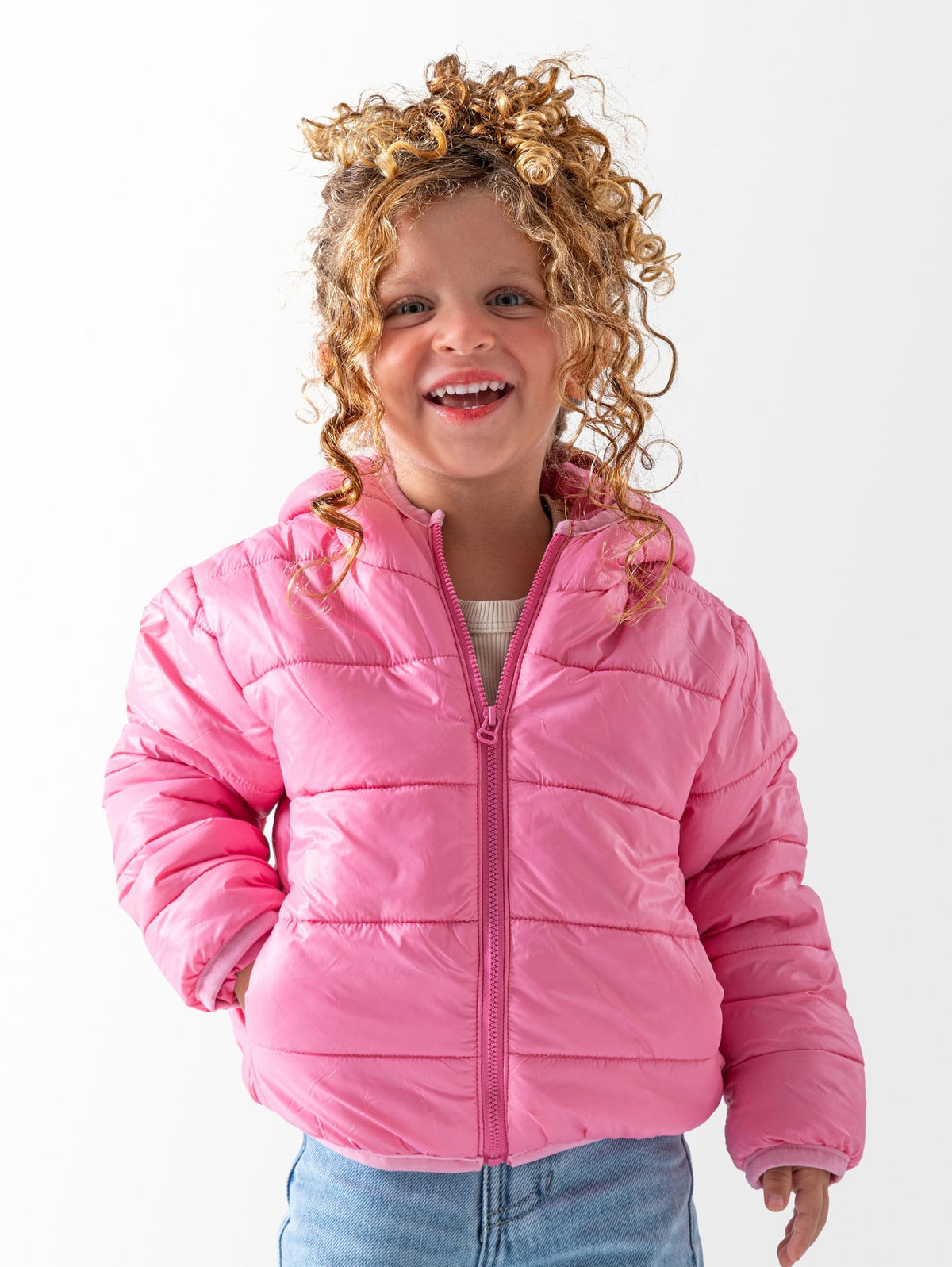 Ninos Kids storeGirls' Pink Hooded Puffer JacketPuffer JacketsNINOS