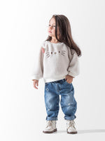 Ninos Kids storeBaby Girls' Off-White Kitty Fur SweatshirtSweatshirtsNINOS