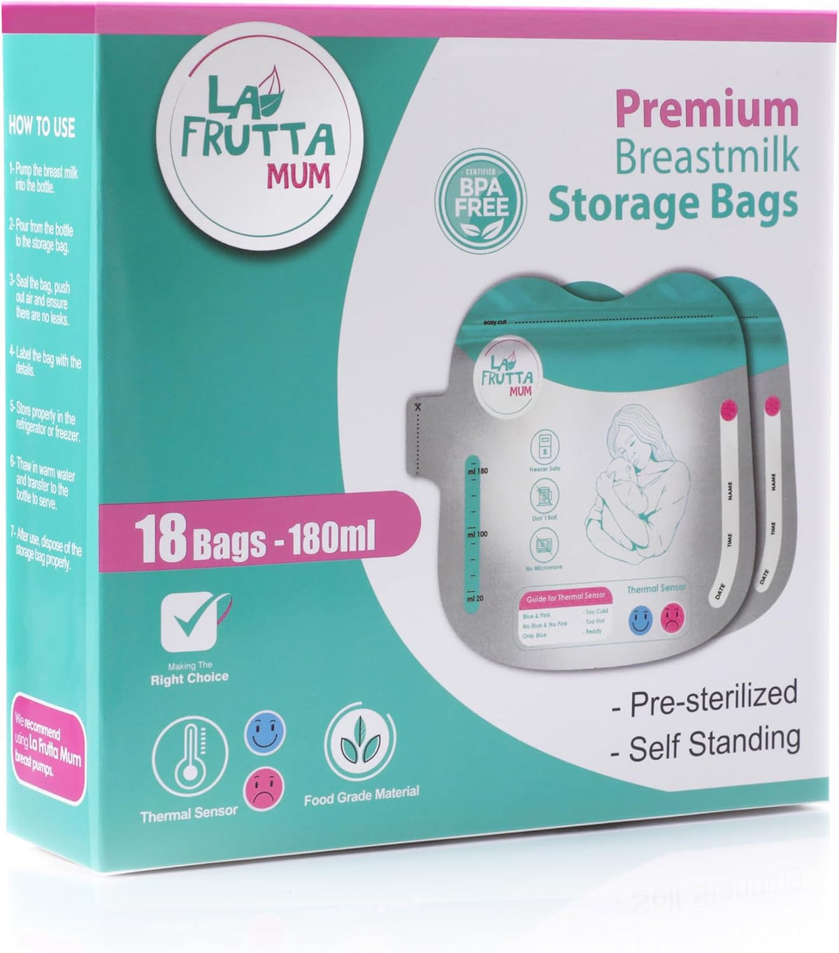 Ninos Kids storeBreast Milk Storage Bags 18pcs 180mlMilk StorageLaFrutta