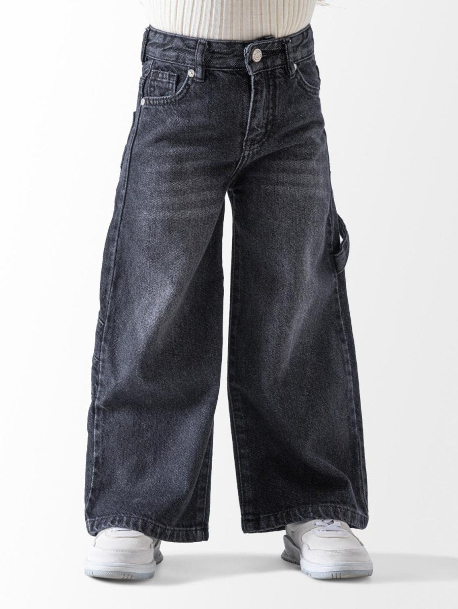 Ninos Kids storeGirls' Black Denim Wide Leg JeansJeans pantsNINOS