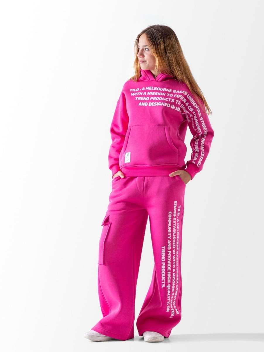 Ninos Kids storeGirls' Fuscia Text 2-Piece Pyjama SetPajamasGROUP FIVE
