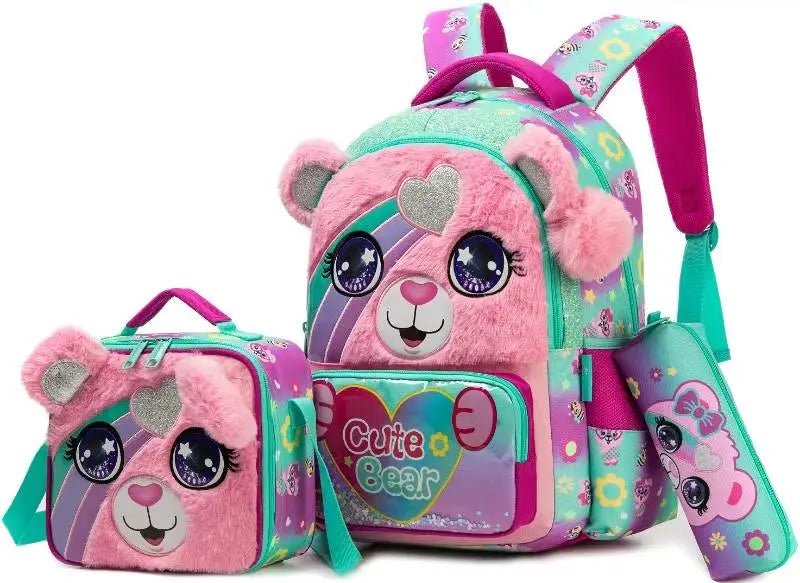 Ninos Kids storeCute Bear 3PCS BackpackBag set طقم شنط مدرسةJasmin