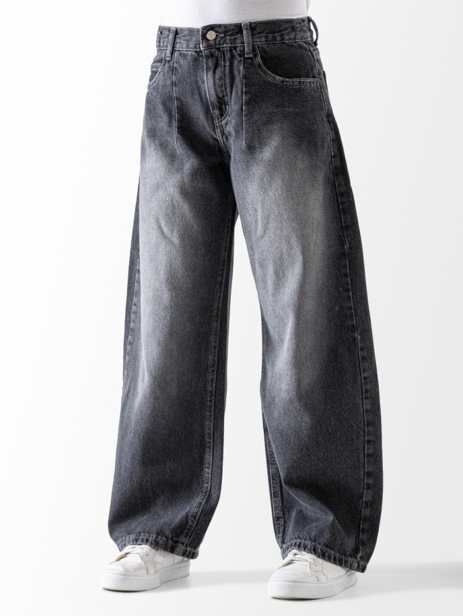Ninos Kids storeGirls' Dark Grey Wide Leg JeansJeans pantsNINOS