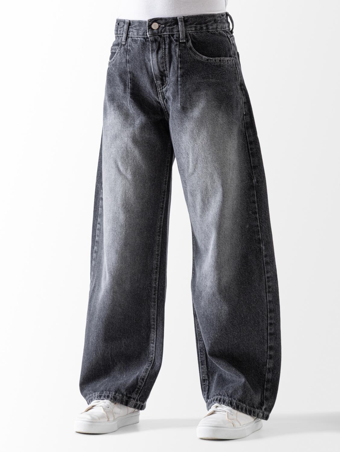 Ninos Kids storeGirls' Dark Grey Wide Leg JeansJeans pantsNINOS