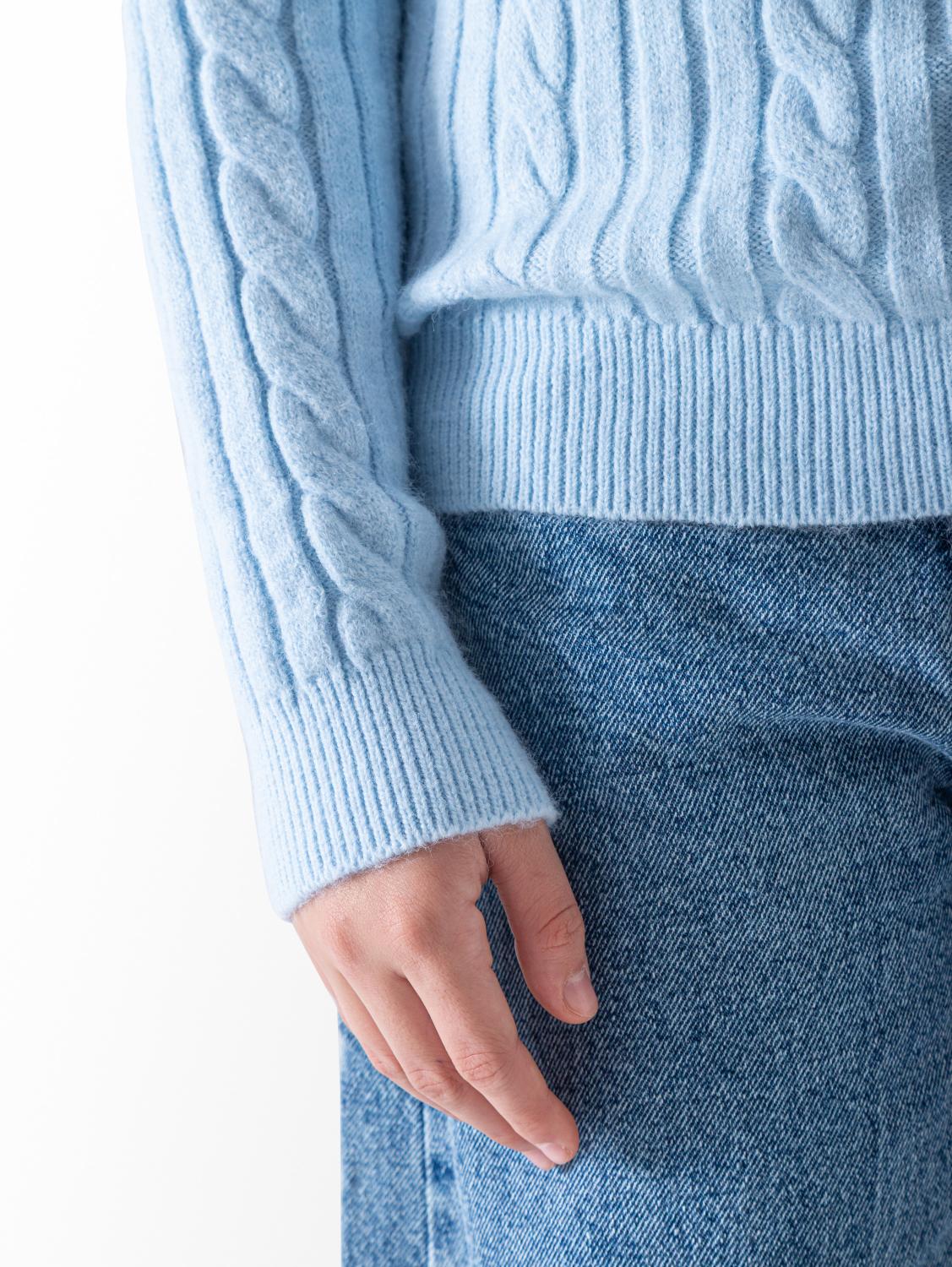 Ninos Kids storeGirls' Baby Blue Cable Knit PulloverPulloversNINOS