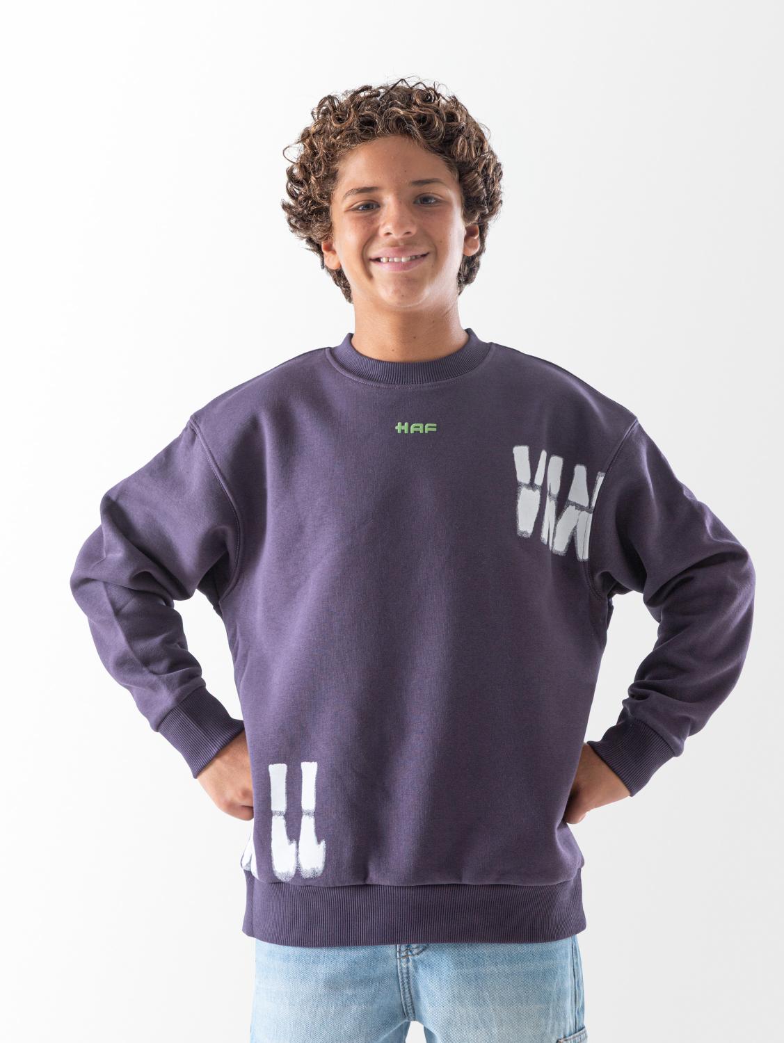 Boys' Dark Plum VAN Sweatshirt