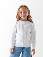 Ninos Kids storeGirls' White Cable Knit PulloverPulloversNINOS