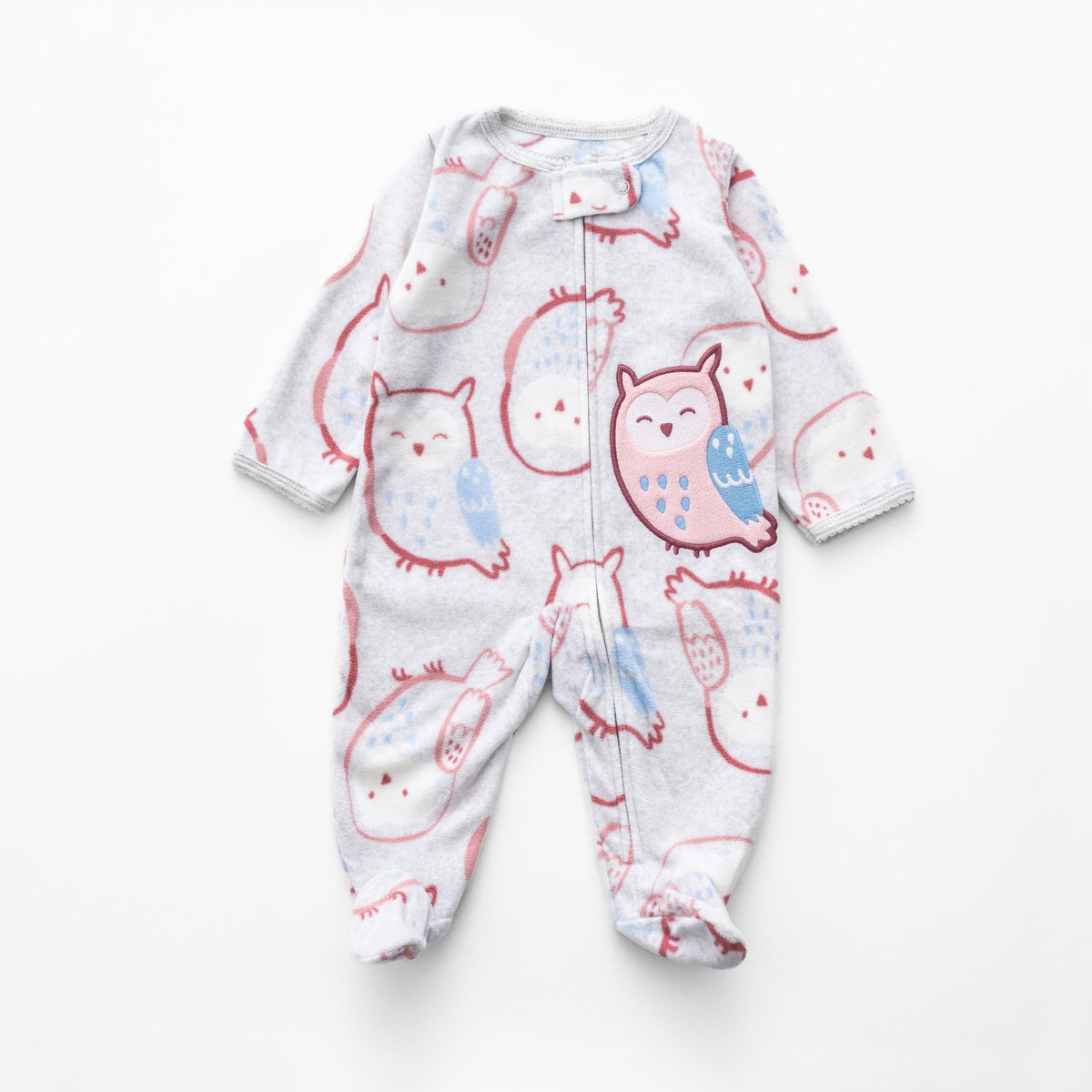 Ninos Kids storeGirls' Grey owl Fleece Sleepsuit RomperRompers & SleepsuitsGeneric