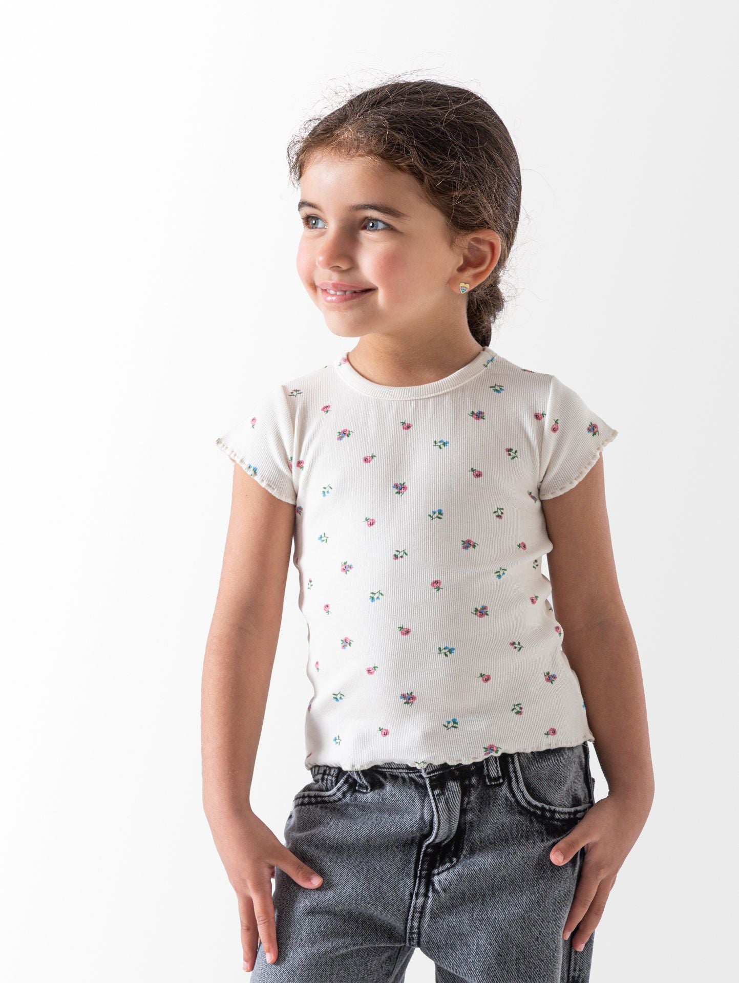 Ninos Kids storeFlower Ribbed T-ShirtT-ShirtsNINOS