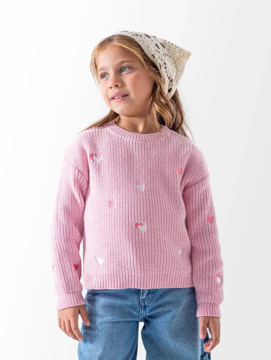 Ninos Kids storeGirls' Pink Hearts PulloverPulloversNINOS