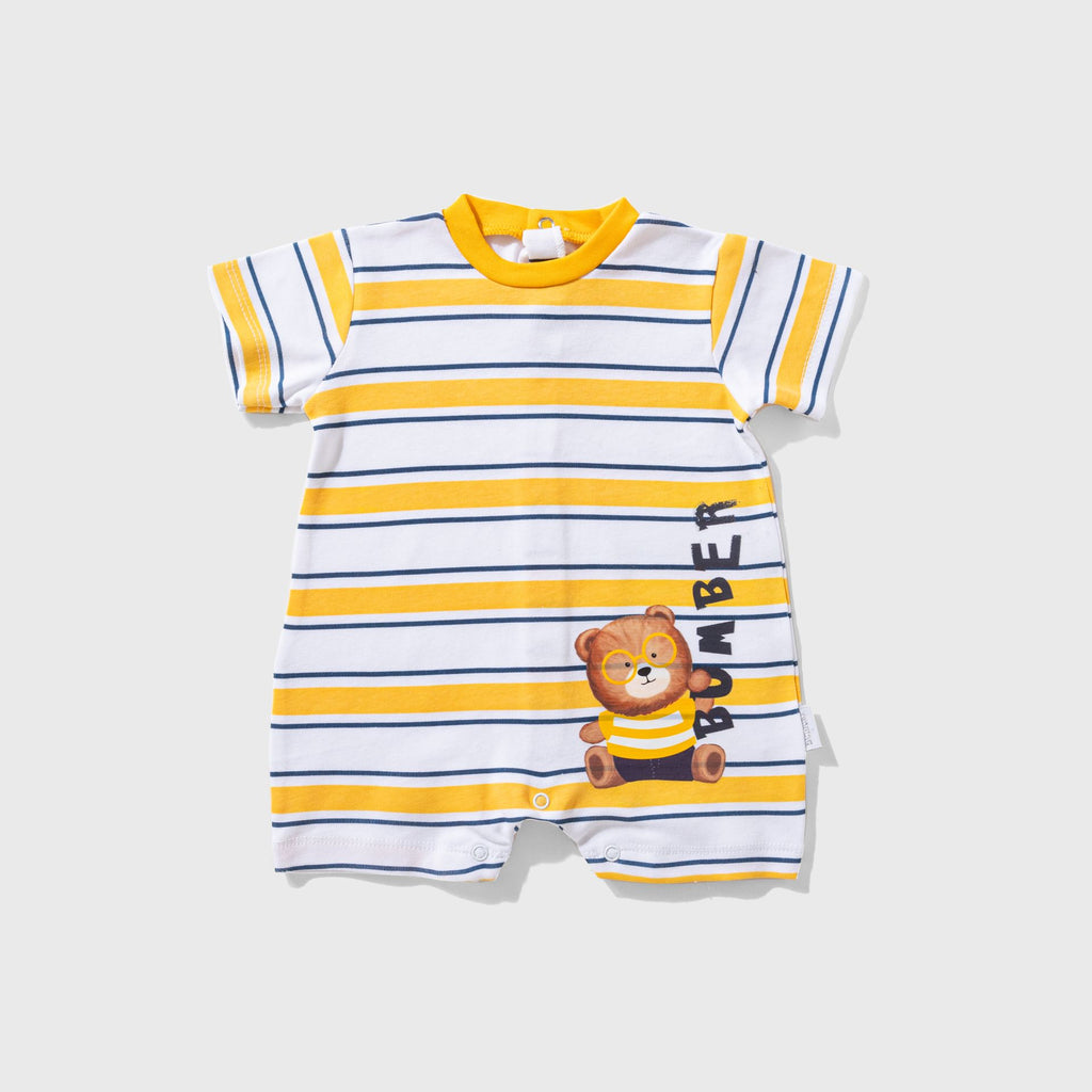 Striped Bear Snap Up Romper