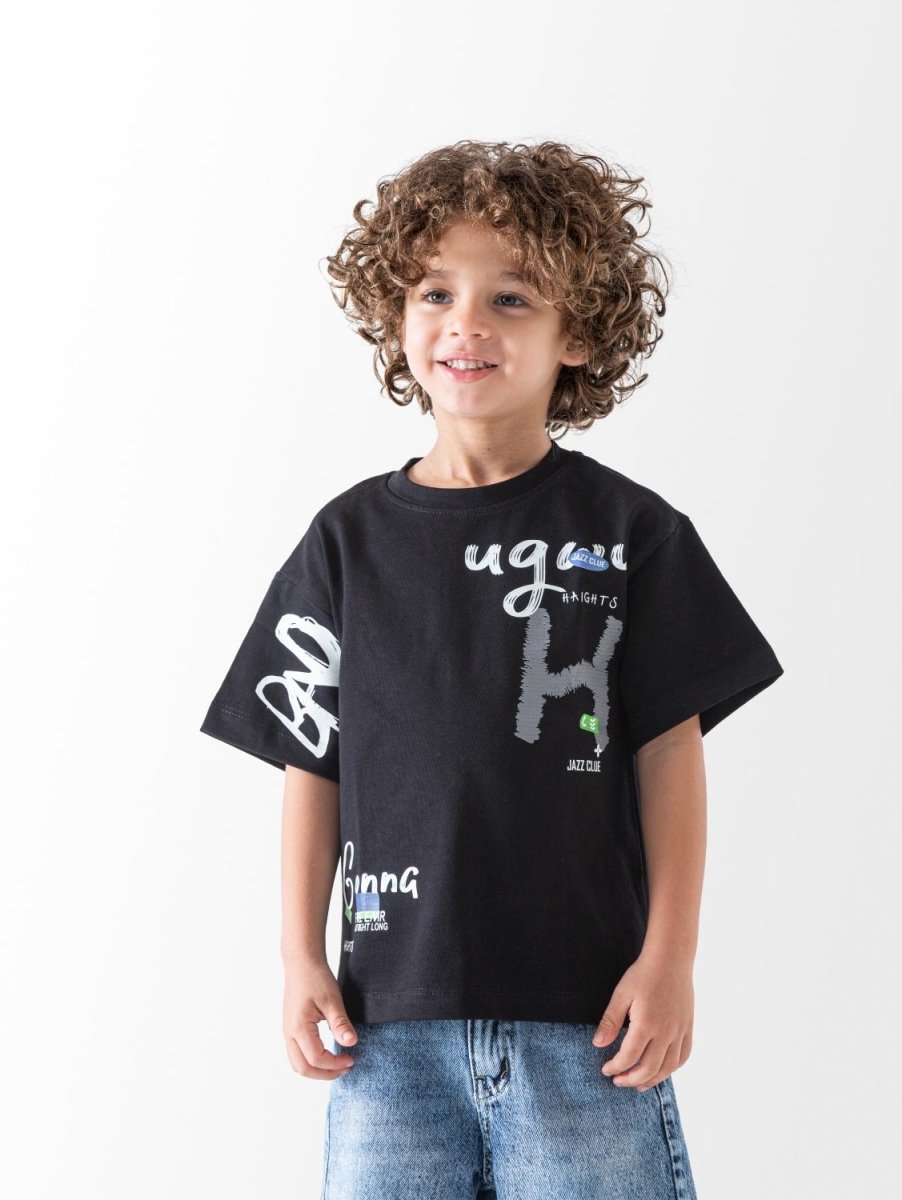 Ninos Kids storeBoys' Black Jazz T-ShirtT-ShirtsNINOS
