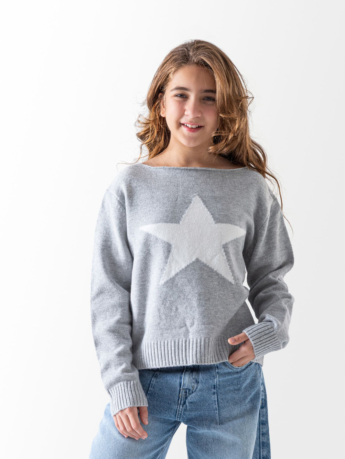 Ninos Kids storeGirls' Grey Star PulloverPulloversNINOS