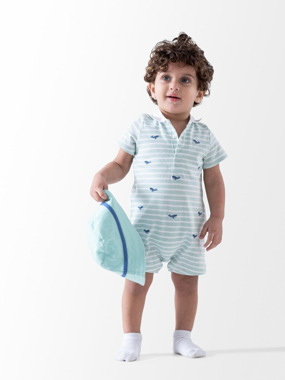 Ninos Kids storeStriped whale 2PCS RomperRompers & SleepsuitsGeneric