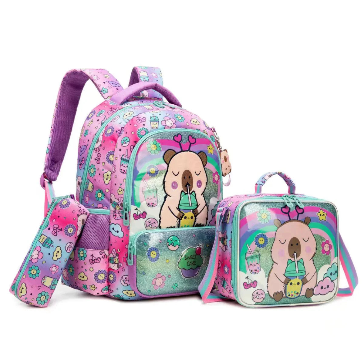 Ninos Kids storeSweet Cake 3PCS BackpackBag set طقم شنط مدرسةJasmin