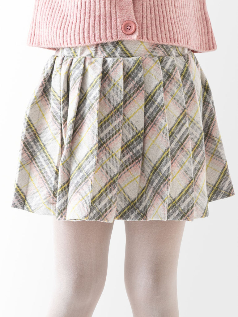 Checked Pleated Skirt