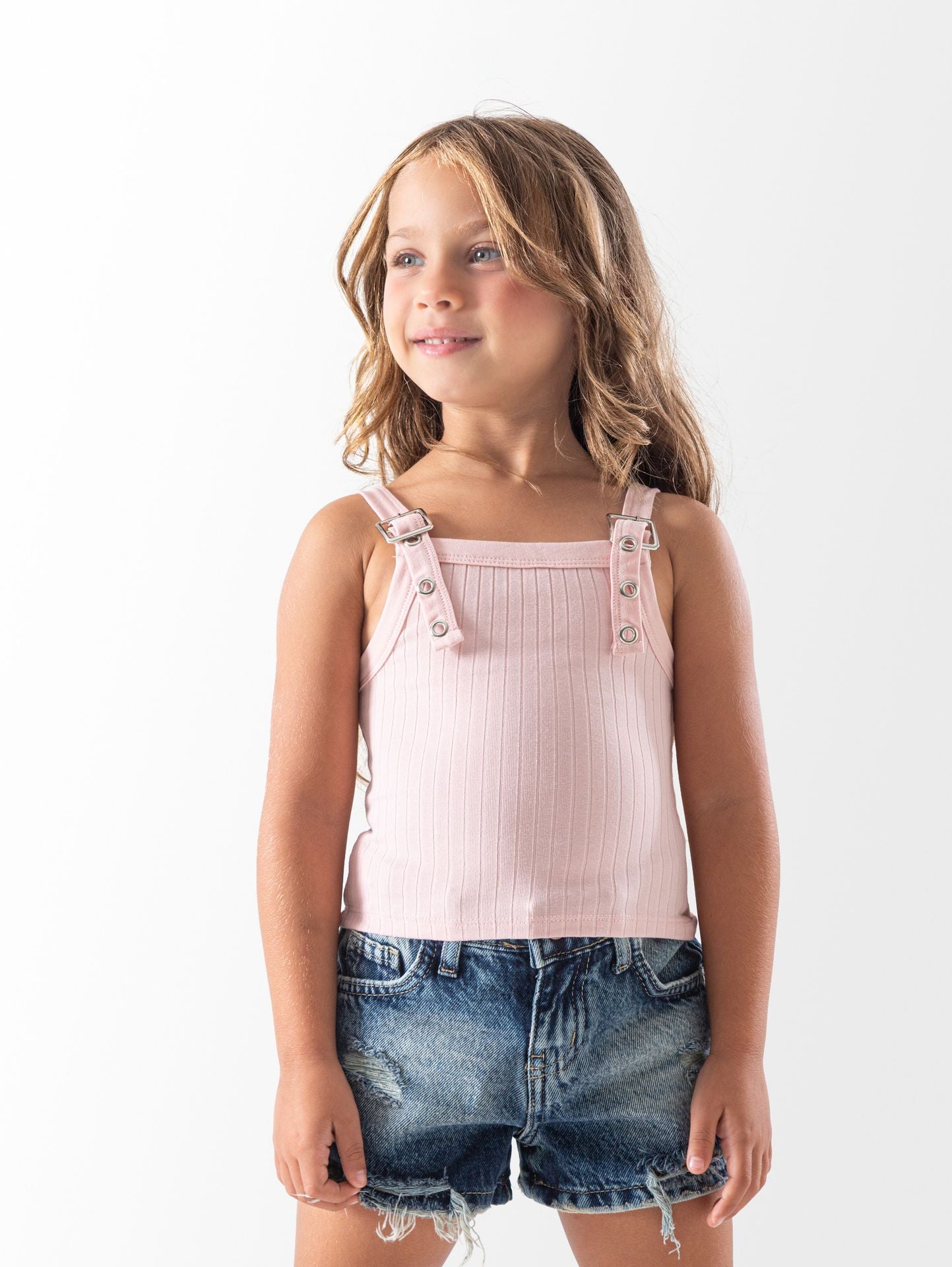 Girls' Kashmir Ribbed Cut T-Shirt