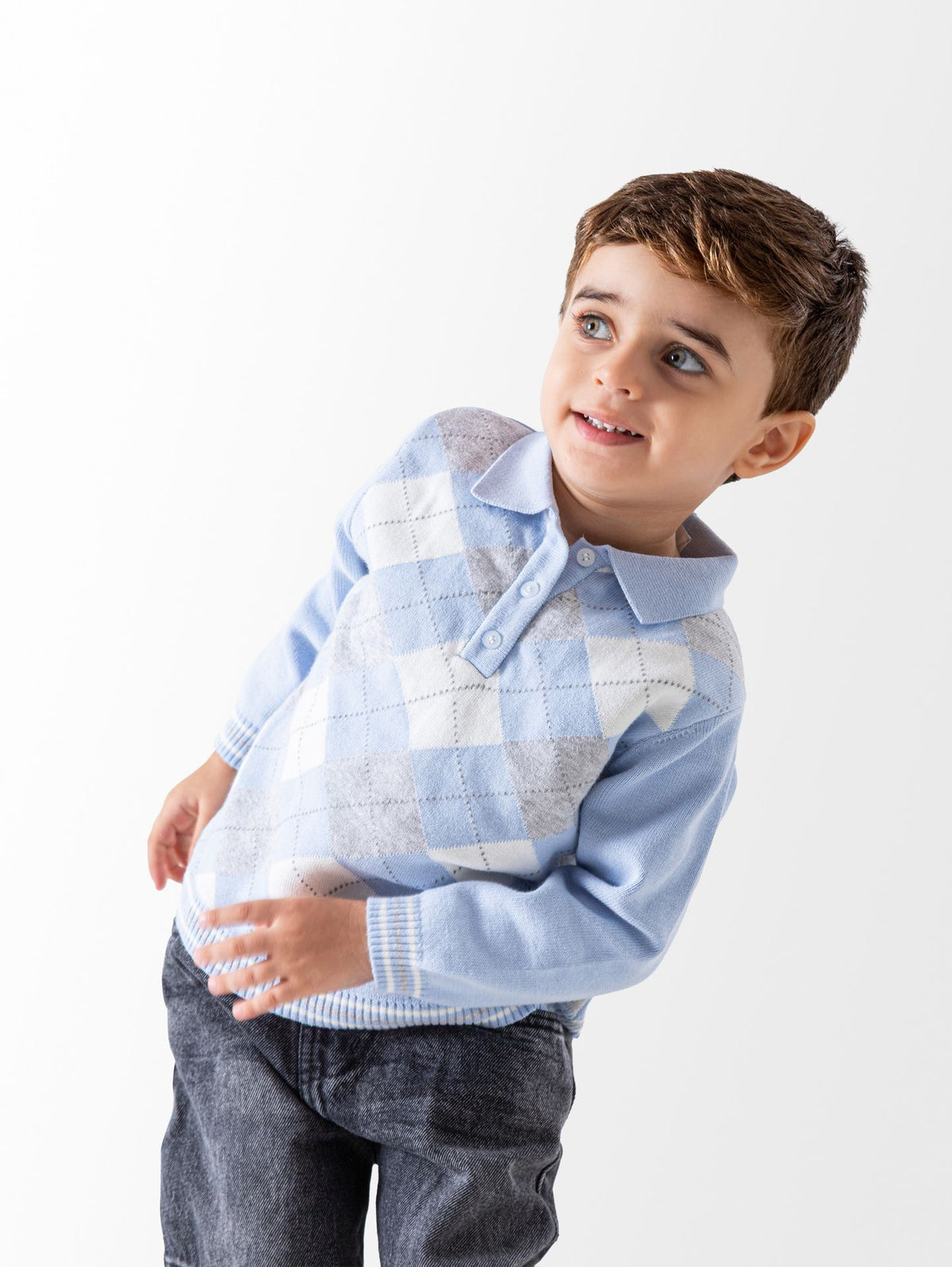 Ninos Kids storeBaby Boys' Blue Diamond Pattern PulloverPulloversNINOS