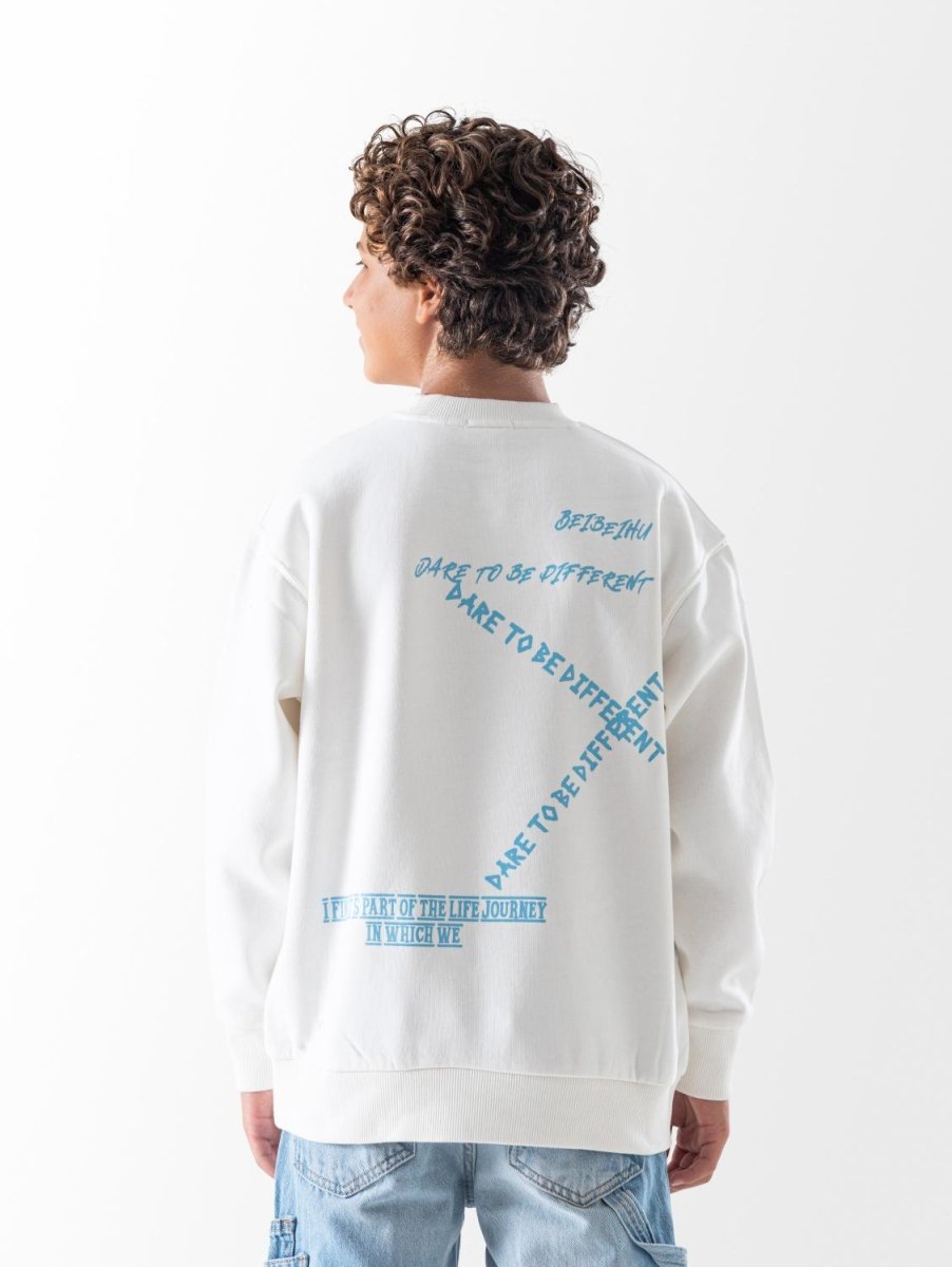 Ninos Kids storeBoys' White Words SweatshirtSweatshirtsNINOS