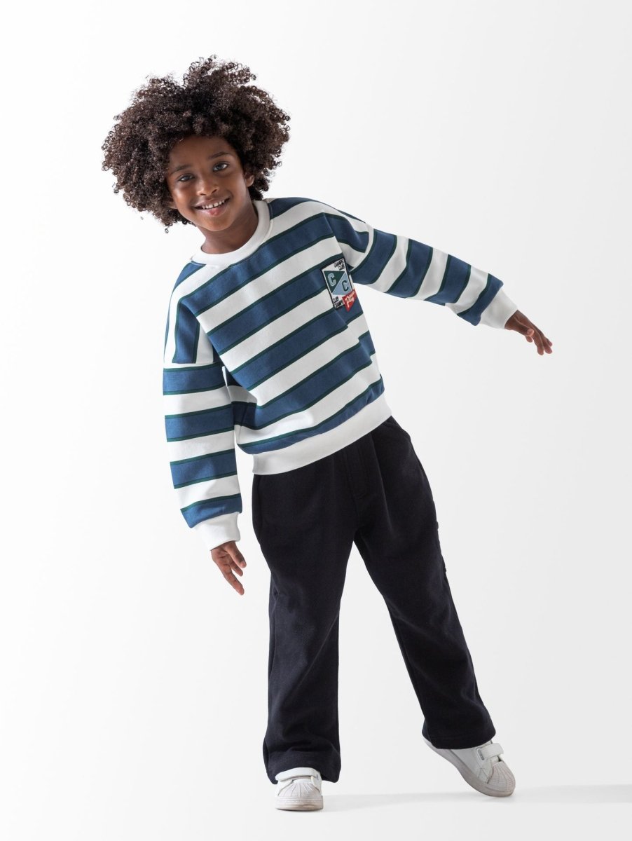 Ninos Kids storeBoys' Royal Blue Striped Round 2-Piece Pyjama SetPajamasSHARO