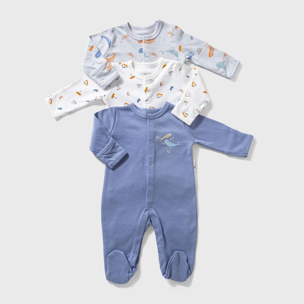 Ninos Kids storeWhale 3 - Pack BodysuitRompers & SleepsuitsNINOS