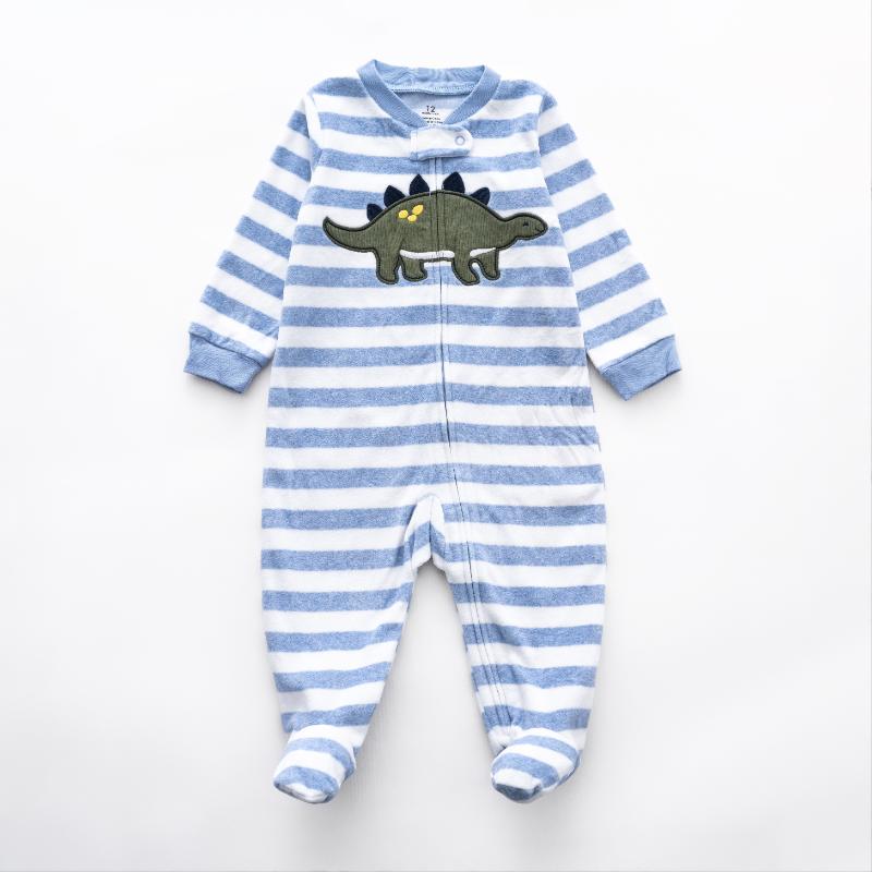 Ninos Kids storeBoys' Blue Dino Fleece Sleepsuit RomperRompers & SleepsuitsGeneric