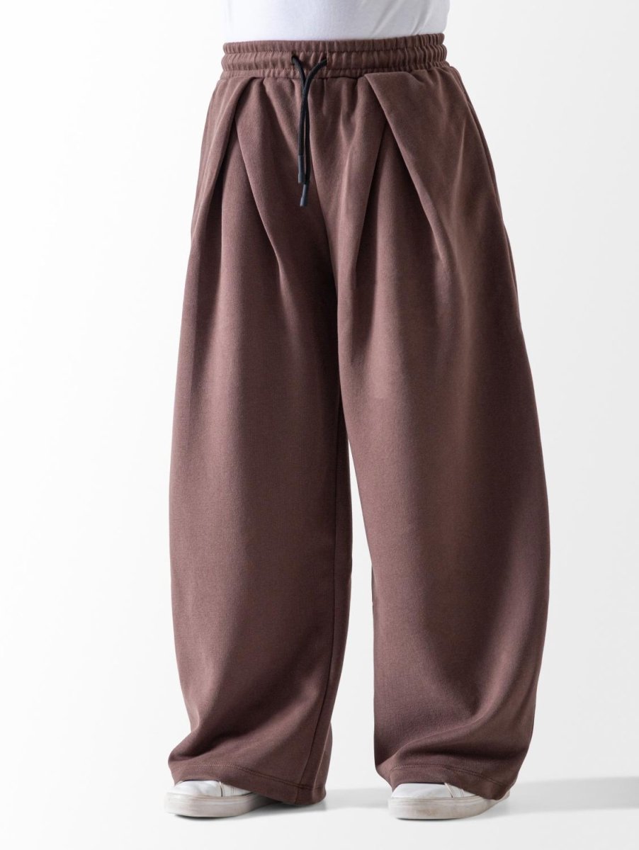 Ninos Kids storeGirls' Brown Wide Leg SweatpantsJoggers & SweatpantsNINOS