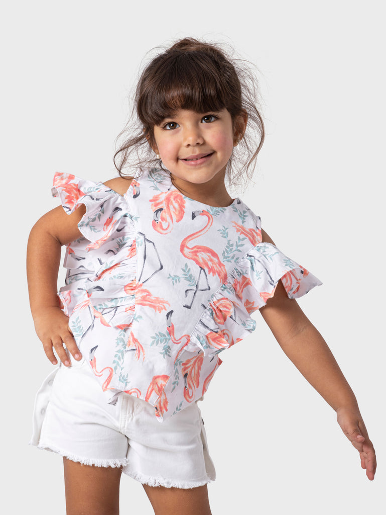 Flamingo Blouse With Tie